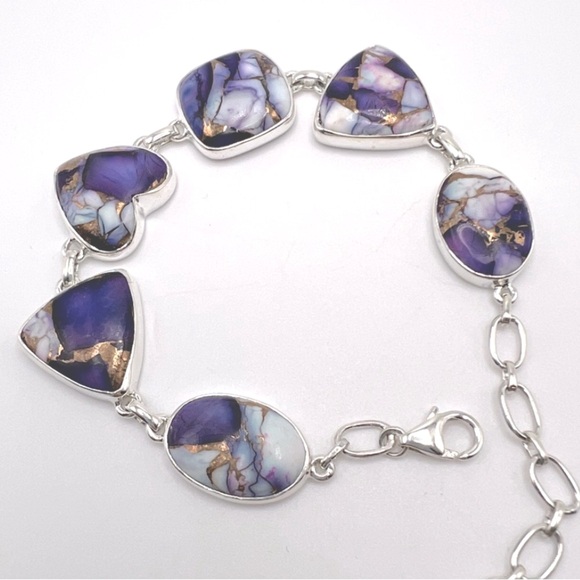 Jewelry - Purple Dahlia Rose .925 Sterling Silver Bracelet